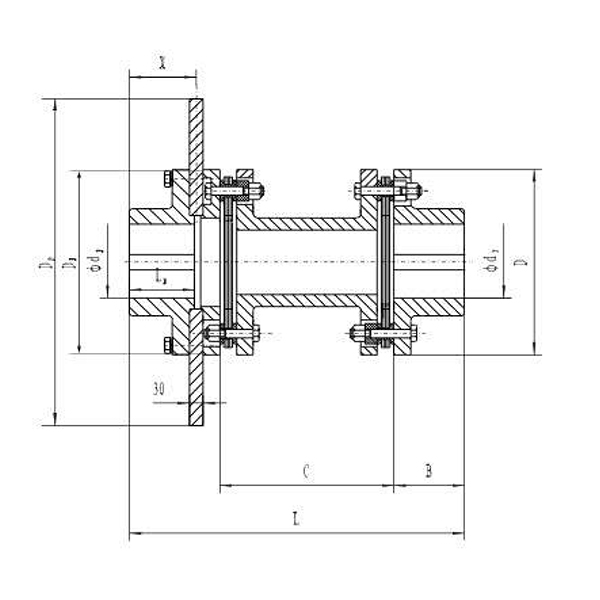 SJM型帶制動(dòng)盤雙型彈性膜片聯(lián)軸器